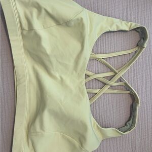 Lululemon Women's Strappy Yellow Sports Bra